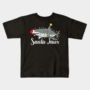 Santa Jaws Shark Kids T-Shirt